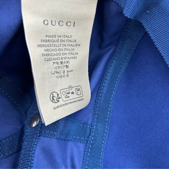 Women’s Gucci, GG  blue/yellow baseball hat, size small adjustable made in Italy main image 6